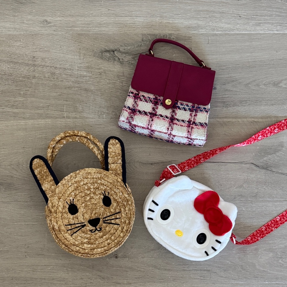 Janie and Jack, Gap Sarah Jessica Parker straw bunny bag, Hello Kitty Bag bundle